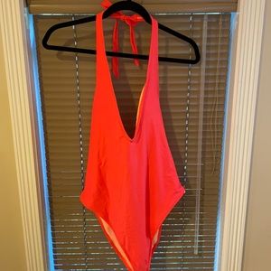 Bright Orange one piece bathing suit